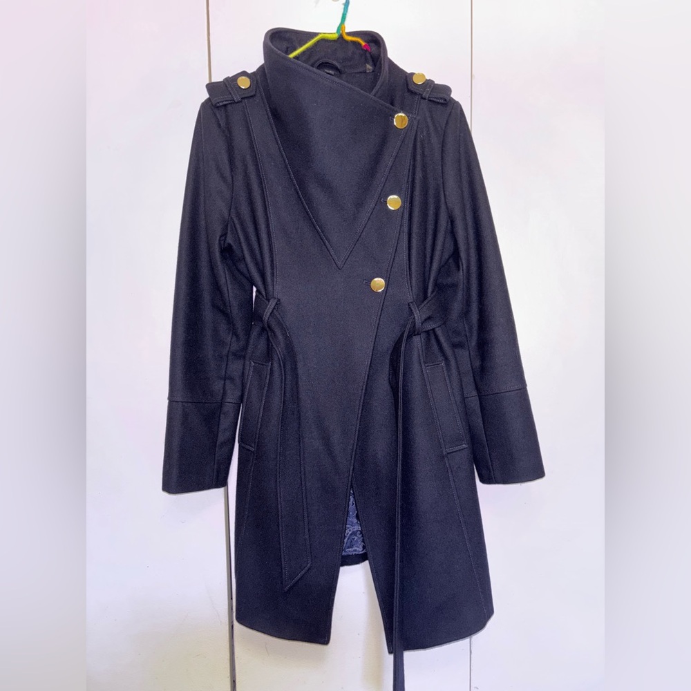 Guess Navy Blue Winer Coat with Gold Buttons